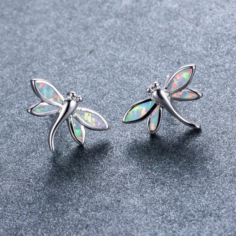 New European and American Blue and White Australian Treasure Little Dragonfly Earnail Design with Trendy Jewelry and Accessories
