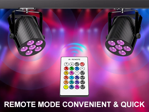 U'King 4PCS 60W LED Flat Par Light 6x6W RGBWA UV 6in1 LED Par Light DMX512 Remote Control Stage Light DJ Lighting Equipment