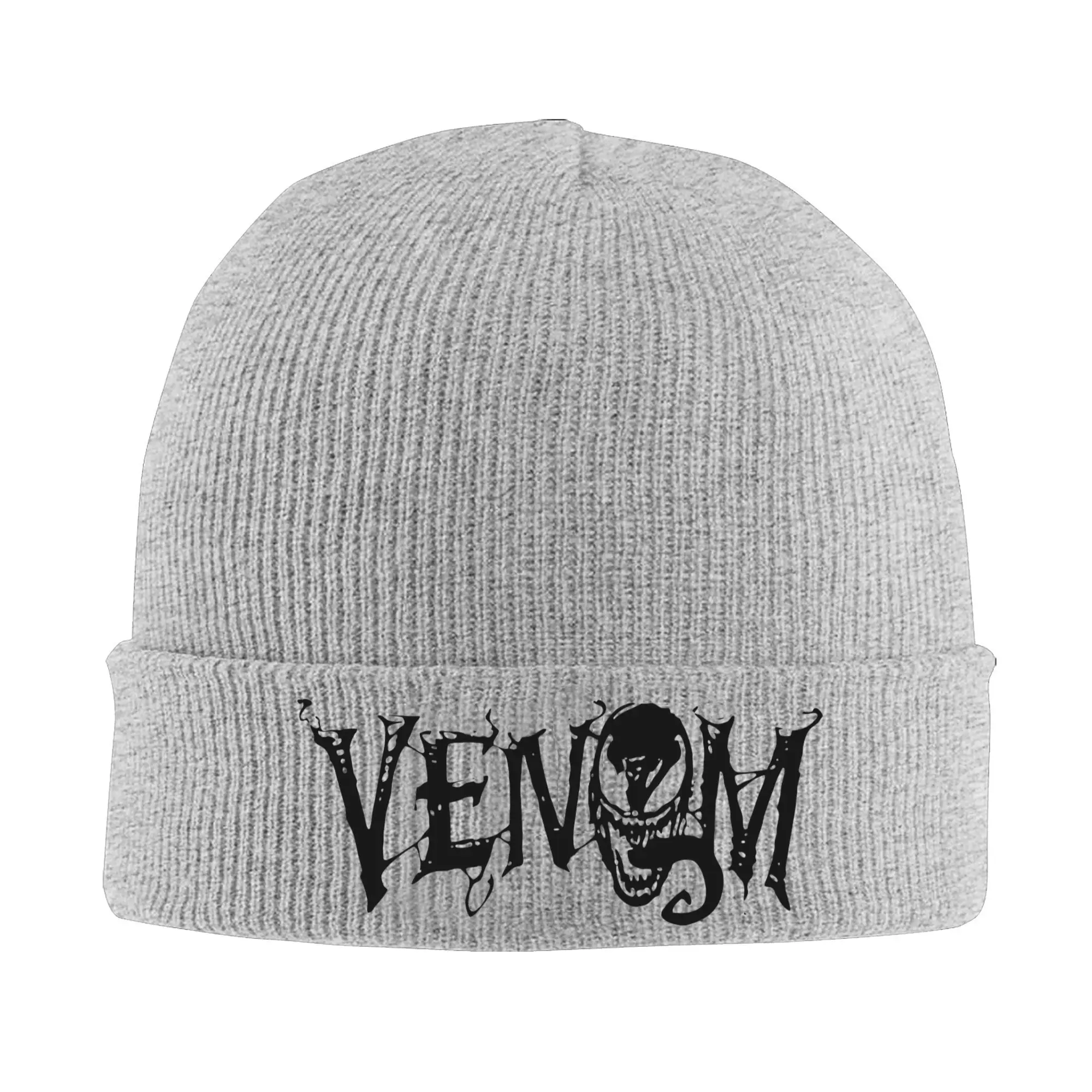 Venom Grin Comic Staring Eyes Knitted Hat for Women Men Beanies Autumn Winter Hip Hop Hat Acrylic Superhero Cool Warm Cap