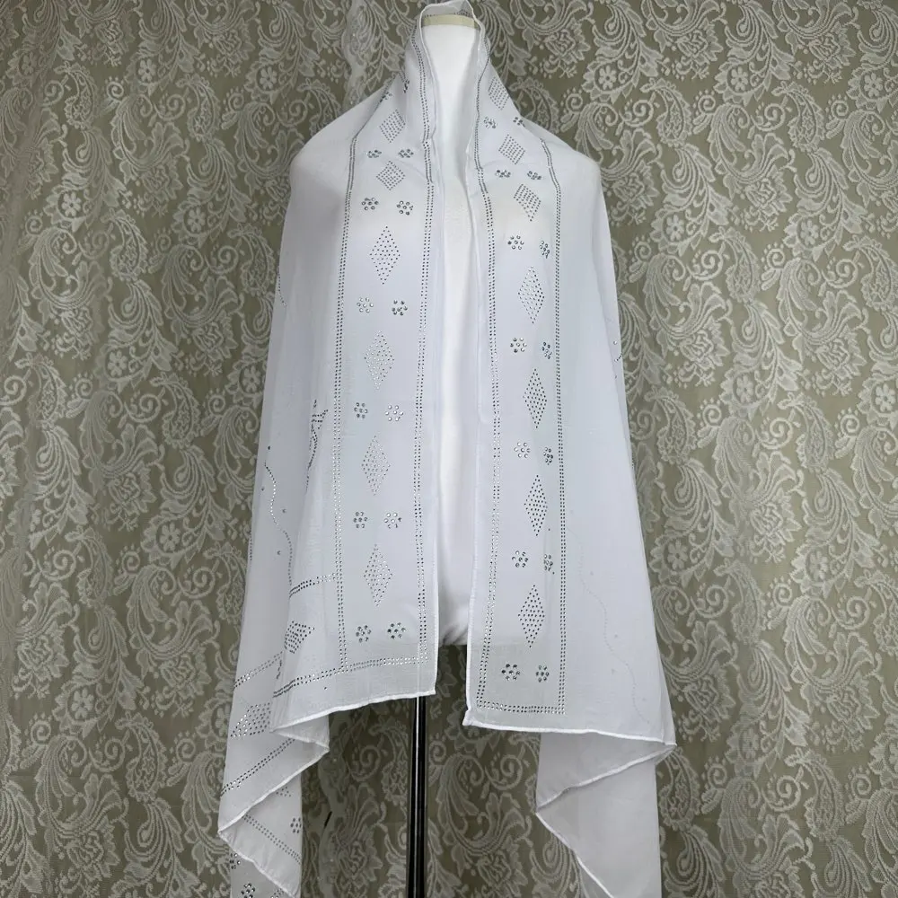 2026 Kleiner 70x180cm Chiffon Neuer Afrikanischer Netz-Hijab-Schal für Muslimische Frauen Afrikanischer Dubai Islam Kopftuch Bestickte Schals – Detail 29