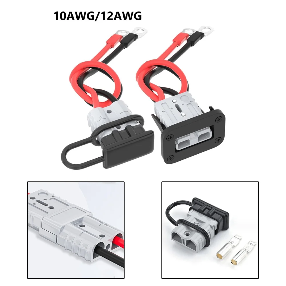 Connectors 10AWG Connectors Copper Tinned Crimping Extension Cable Black Bracket Cable Length Cm Mounting Bracket Red