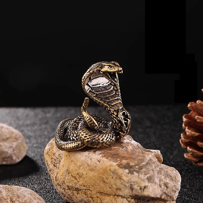 Copper Brass Mini Snake Antique Bronze Decor Figurines For Interior Decoration Desktop Ornament Pure Copper Miniatures Statue