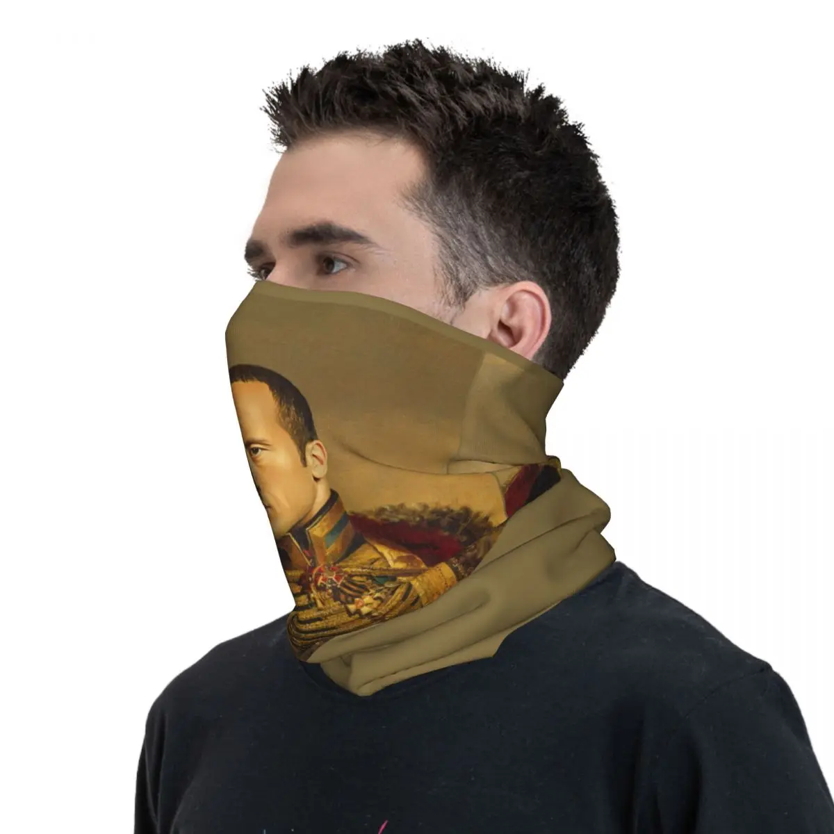 Personalizado dwayne the rock johnson meme bandana pescoço gaiter para esqui acampamento masculino feminino envoltório cachecol balaclava mais quente