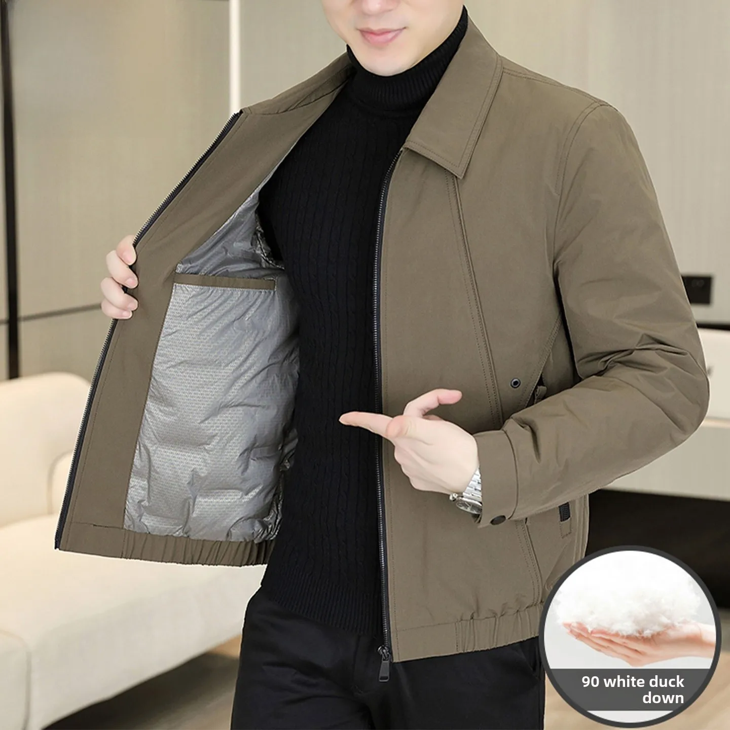 

Мужская пуховая куртка Pierre Cardin: осенне-зимняя, премиум-класса, с воротником, легкая, стильная, модная верхняя одежда