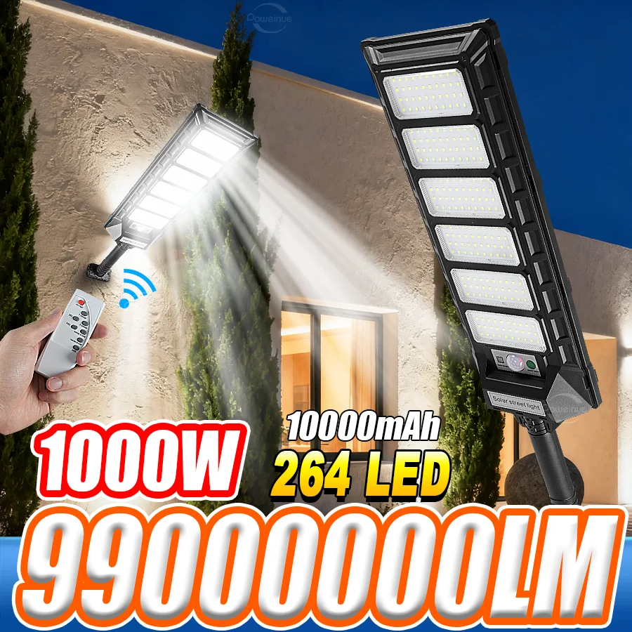 

99000000LM Most Powerful Solar LED Outdoor Lighting 1000W Super Bright Sunlight Wall Light New Motion Sensor Garden Solar Light