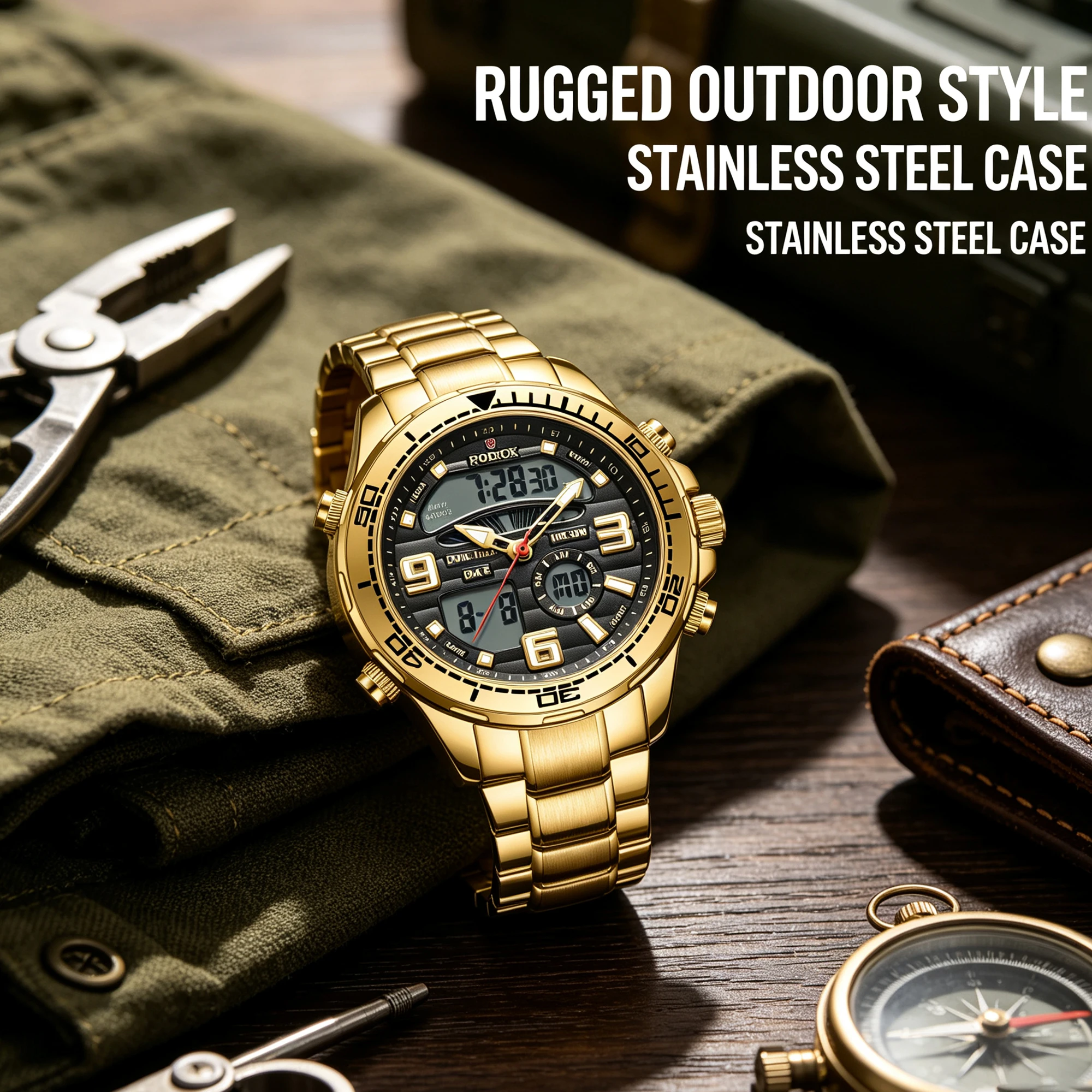 FOXBOX Digital Men Military Watch Waterproof Wristwatch LED Quartz Clock Sport Watch Male Big Watches Men Relogios Masculino+Box