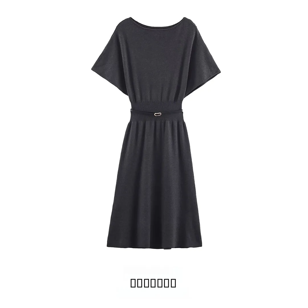 เสื้อไหมพรมถักทรงมิดิ KASLEAD รุ่นใหม่ล่าสุด พร้อมเข็มขัด เสื้อผ้าผู้หญิงสไตล์ยุโรป ผลิตจากเส้นใยโพลีเอสเตอร์