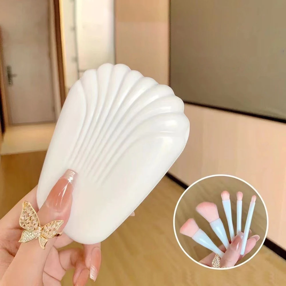 5PCS Make-Up Pinsel Make-Up Set Foundation Make-Up Pinsel Lidschatten Pinsel Make-Up Pinsel Set Reise Tragbare Mit Spiegel schönheit Werkzeug