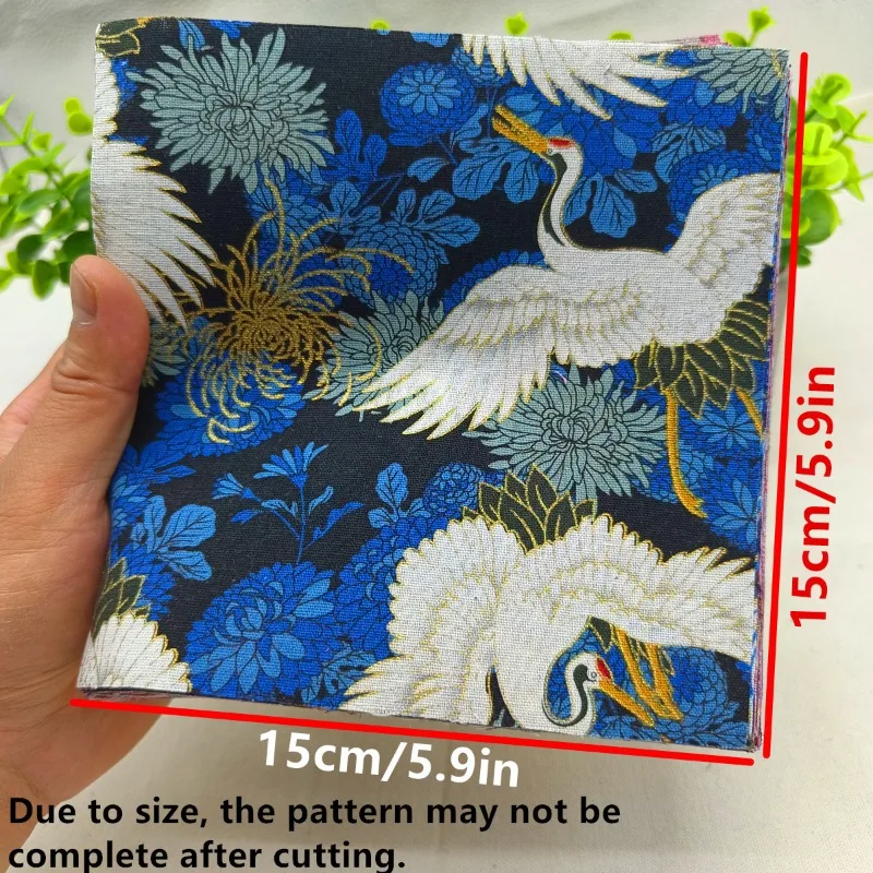 50 قطعة من نسيج القطن الحرفي - مادة مرقعة بطباعة زهور من رقائق الذهب لخياطة اللحف ومشاريع الحرف اليدوية ذاتية الصنع