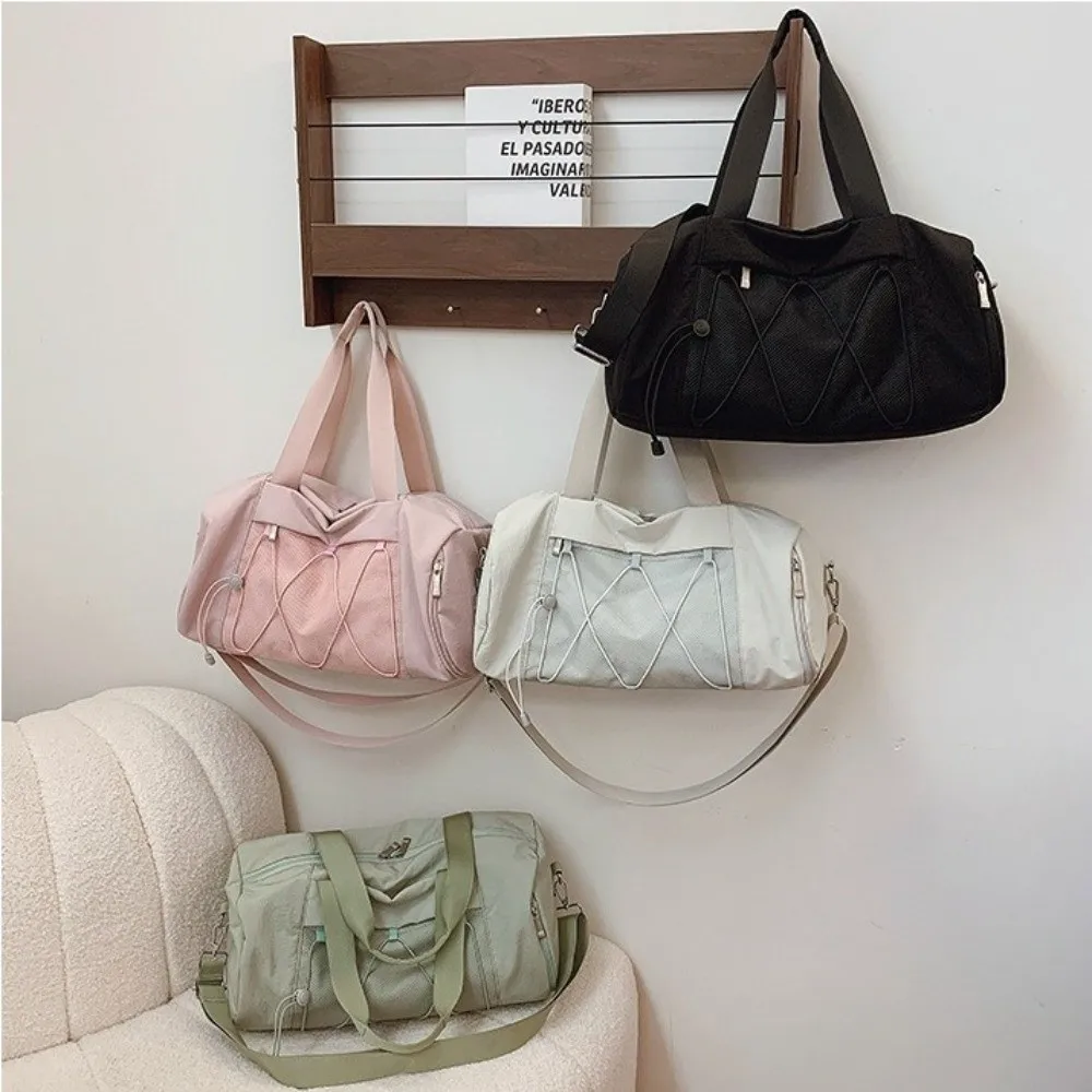 New Large Capacity Travel Bags Dry Wet Separation Solid Color Fitness Handbag Nylon with Shoe Pocket Duffel Shoulder Bags