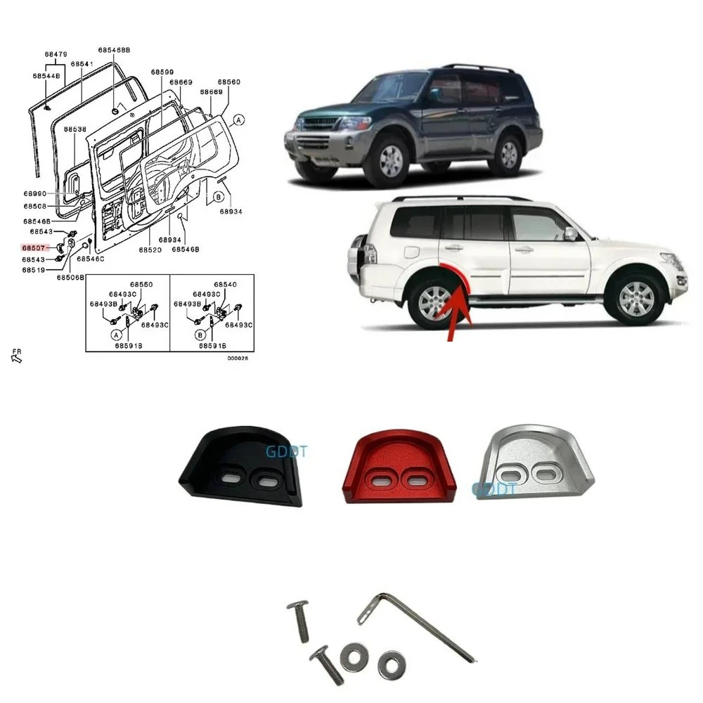 

26GRAM Aluminium Lock Tail Door Damper for Pajero V73 V87 V93 V97 Tail Door Lock for Montero Door Lock Column with 2 Screws