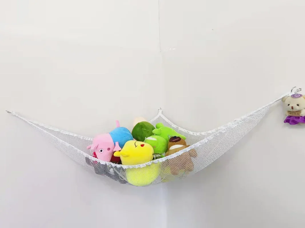 1pc s/m/l bonito crianças quarto brinquedos rede net animais de pelúcia brinquedos rede organizar armazenamento malha titular balanço