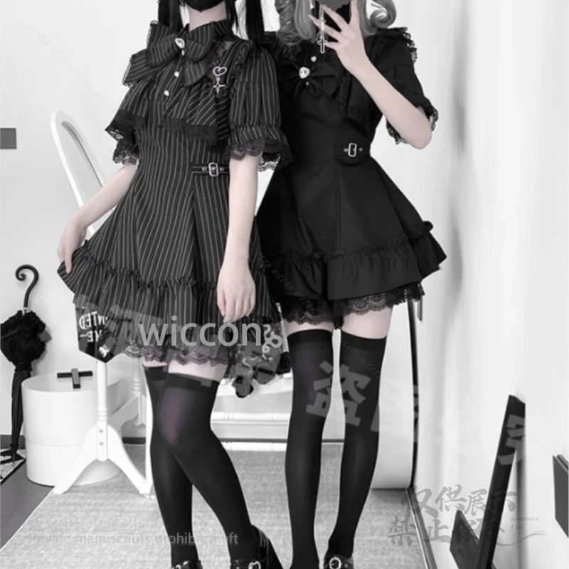 اليابانية القوطية نمط لوليتا فستان خادمة وتتسابق Y2K جيراي كي تأثيري فستان أحمر أسود يتوهم الإناث حفلة الهالوين كوس 2025 جديد