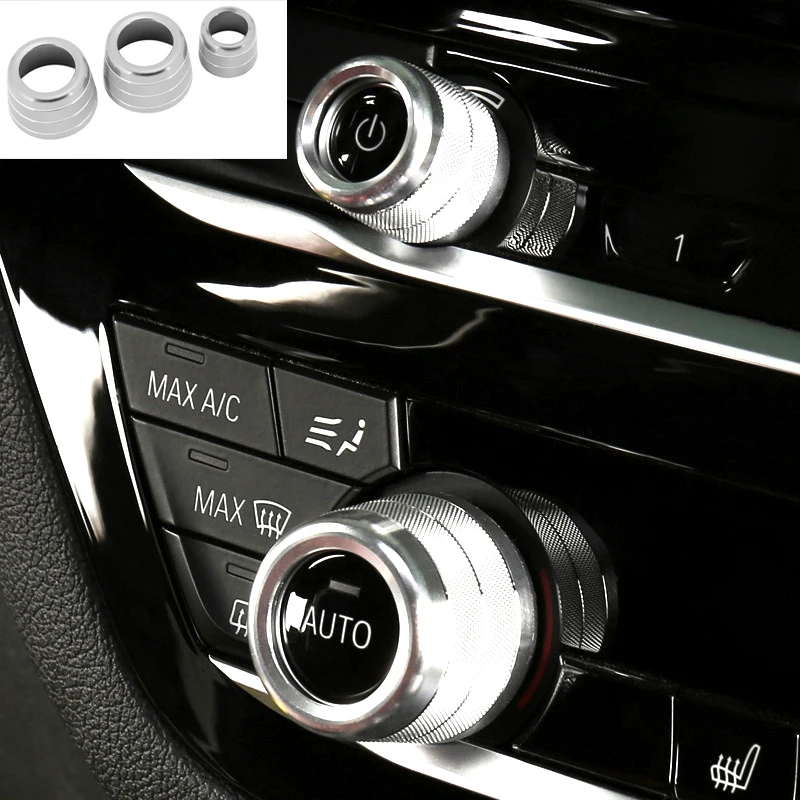 

For BMW New 5 Series 528li 530li 540li G38 X3 Car Air Conditioning Knobs Audio Volume Control Button Ring Trim Decoration Cover