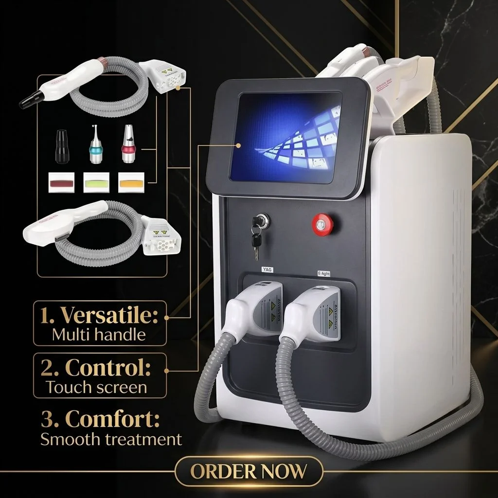IPL OPT 3 In 1 Permanent Hair Removal E-light Epilator Nd Yag Laser Tattoo Removal RF Wrinkle Removal Whitening Facial Lift