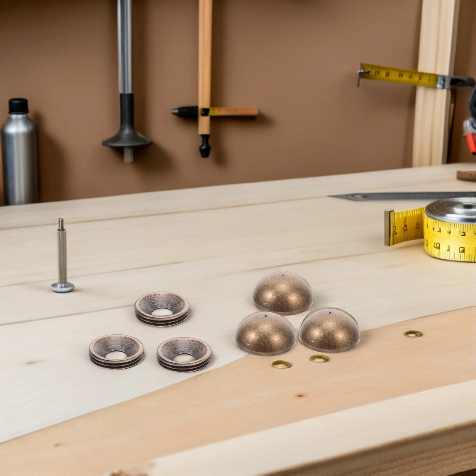 

8 set Brass Retro Mirror Decorative Caps M4 Self-Tapping Screws For Glass Cabinets Furniture Hardware Fasteners