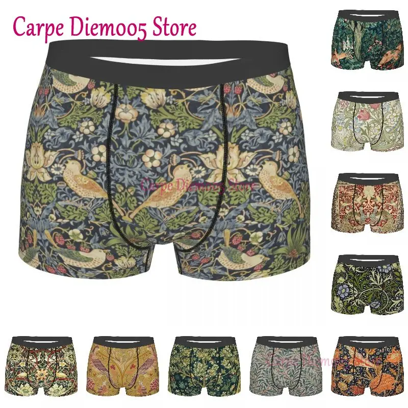 

Novelty William Morris Boxers Shorts Underpants Men's Breathbale Textile Pattern Briefs Underwear