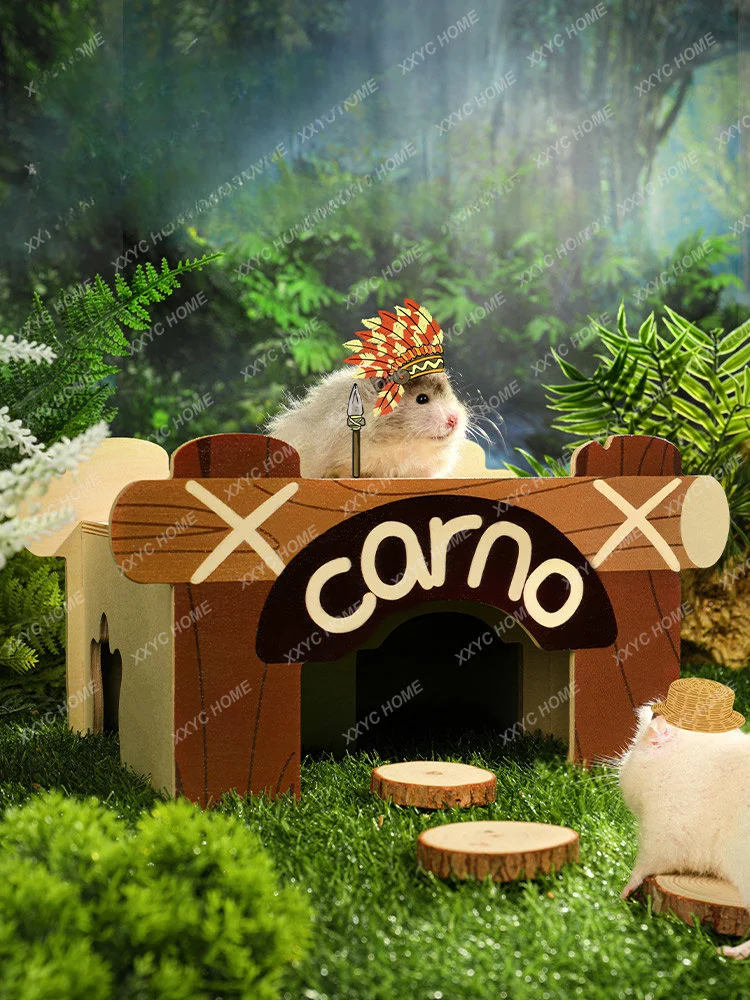 Hamster Tribe House Flower Branch Mouse Cabin Djungarian Hamster Four Seasons Universal Landscaping Supplies