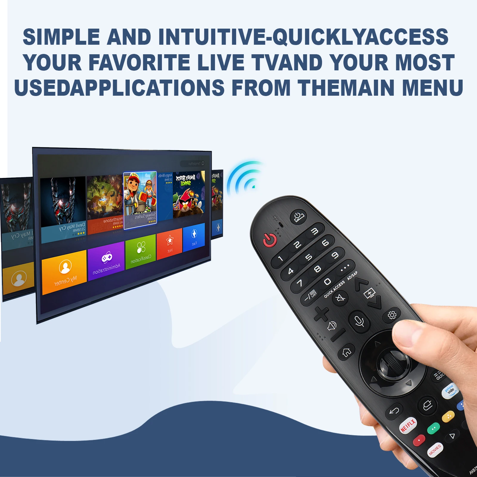 Replacement Remote for L.G Smart TV Magic Remote, for LG TV Remote Control AKB75855501 (no voice function,no pointer function)