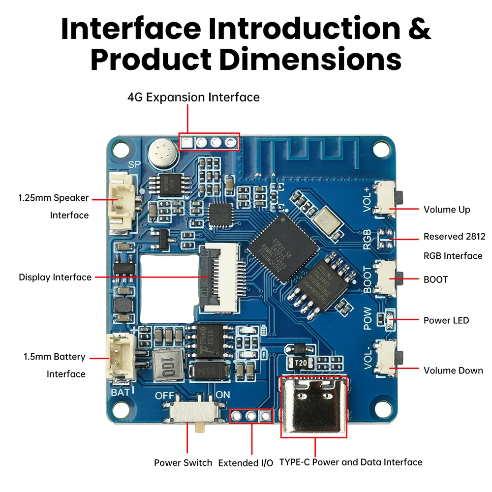 وحدة الدردشة الصوتية ESP32-AI WIFI مساعد صوتي ذكي يدعم طراز Ai/Deepseek/Qwen من النوع C