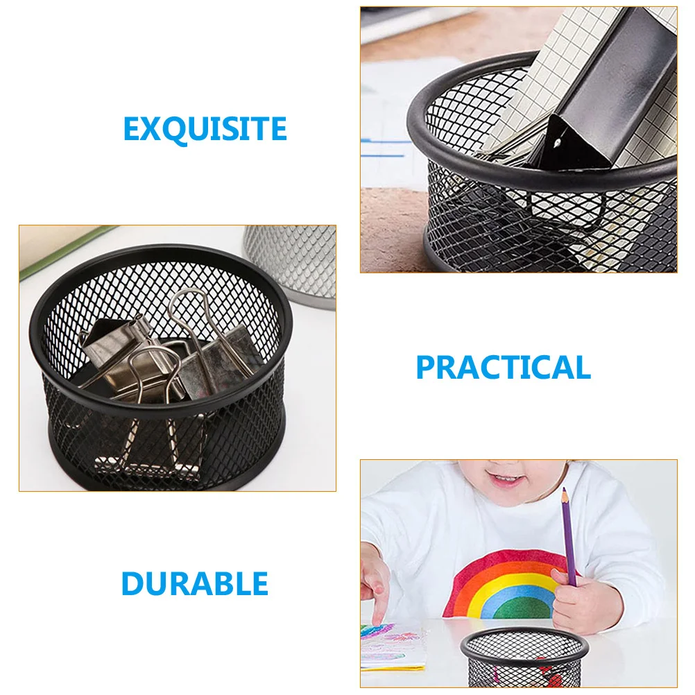 6Pcs Mesh Paperclip Holder for Desk Small Office Organizers Storage Tin for Paper Clips Binder Clips Home School Use