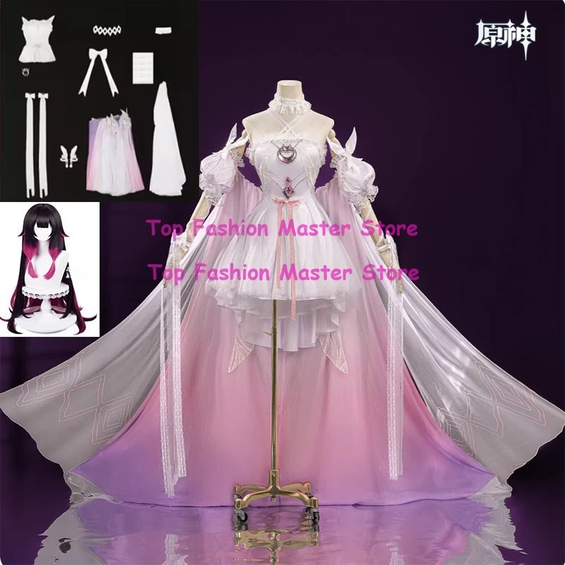 

Genshin Impact Columbina Cosplay Costume Wig Moon Maiden Damselette Kuutar Cosplay 2026 Outfit For Hallowmas Comicon Role Play