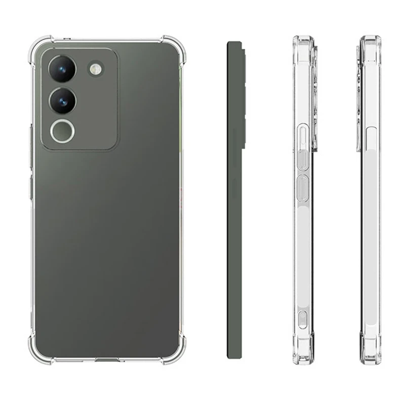 Custodia antiurto con cuscino d'aria per Vivo V29E Taiwan Clear Airbag custodia morbida in Silicone TPU per telefono per Vivo V29E Taiwan