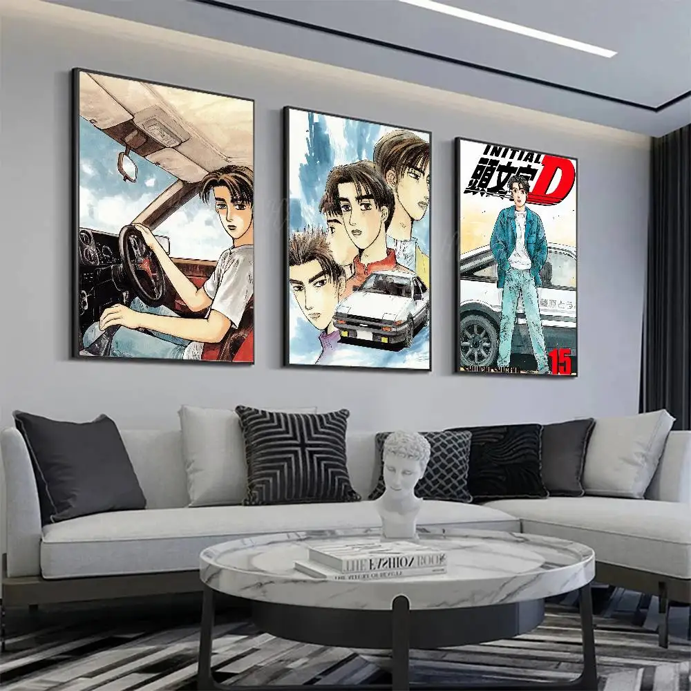 Initial D Anime Japan Manga Posters Living Room Bar Cafe Quality Canvas Vintage Style Comics Painting Art Home Wall Decor Pictur