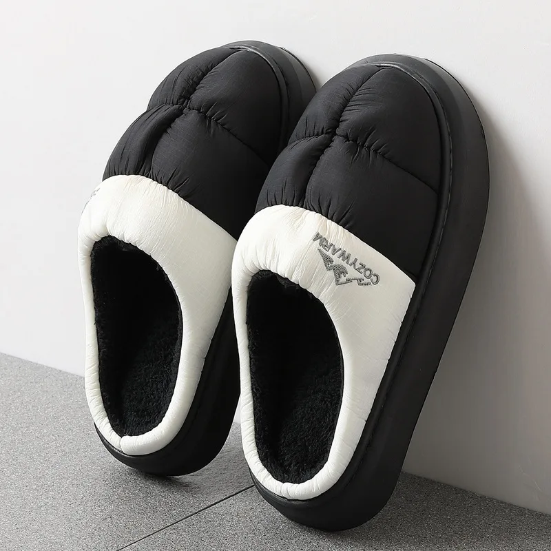 Lange, dicke, warme Winterhausschuhe aus Plüsch, wasserdichte Outdoor-Hausschuhe für Damen, Unisex, in verschiedenen Farben, rutschfeste Baumwollschuhe, bequem für Damen. – Detail 8