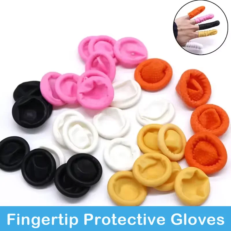 100/200 Pcs Disposable Fingertip Protective Gloves Natural Rubber Non-slip Anti-static Latex Finger Cot Fingertip Tool