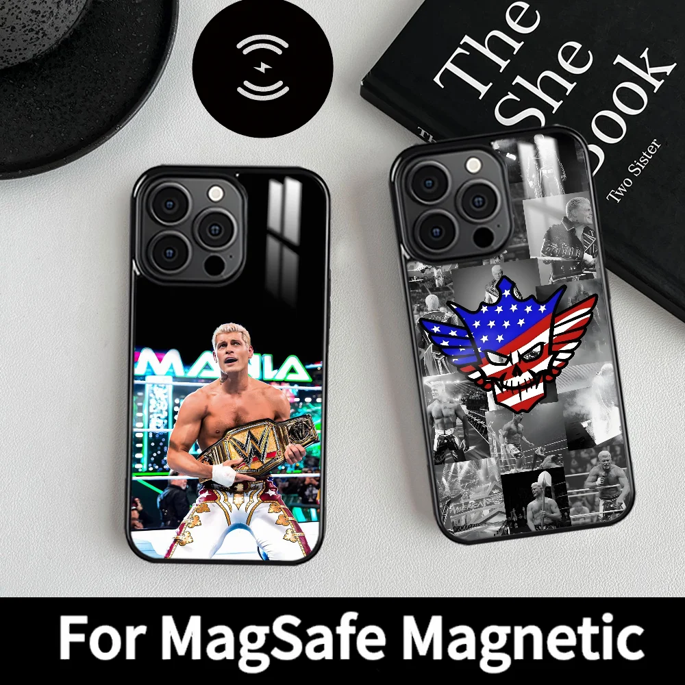 USA Wrestler C-Cody R-Rhodes Phone Case For iPhone 16 15 14 13 12 11 Pro Max Plus Mini Magsafe Mirror Wireless Magnetic Cover