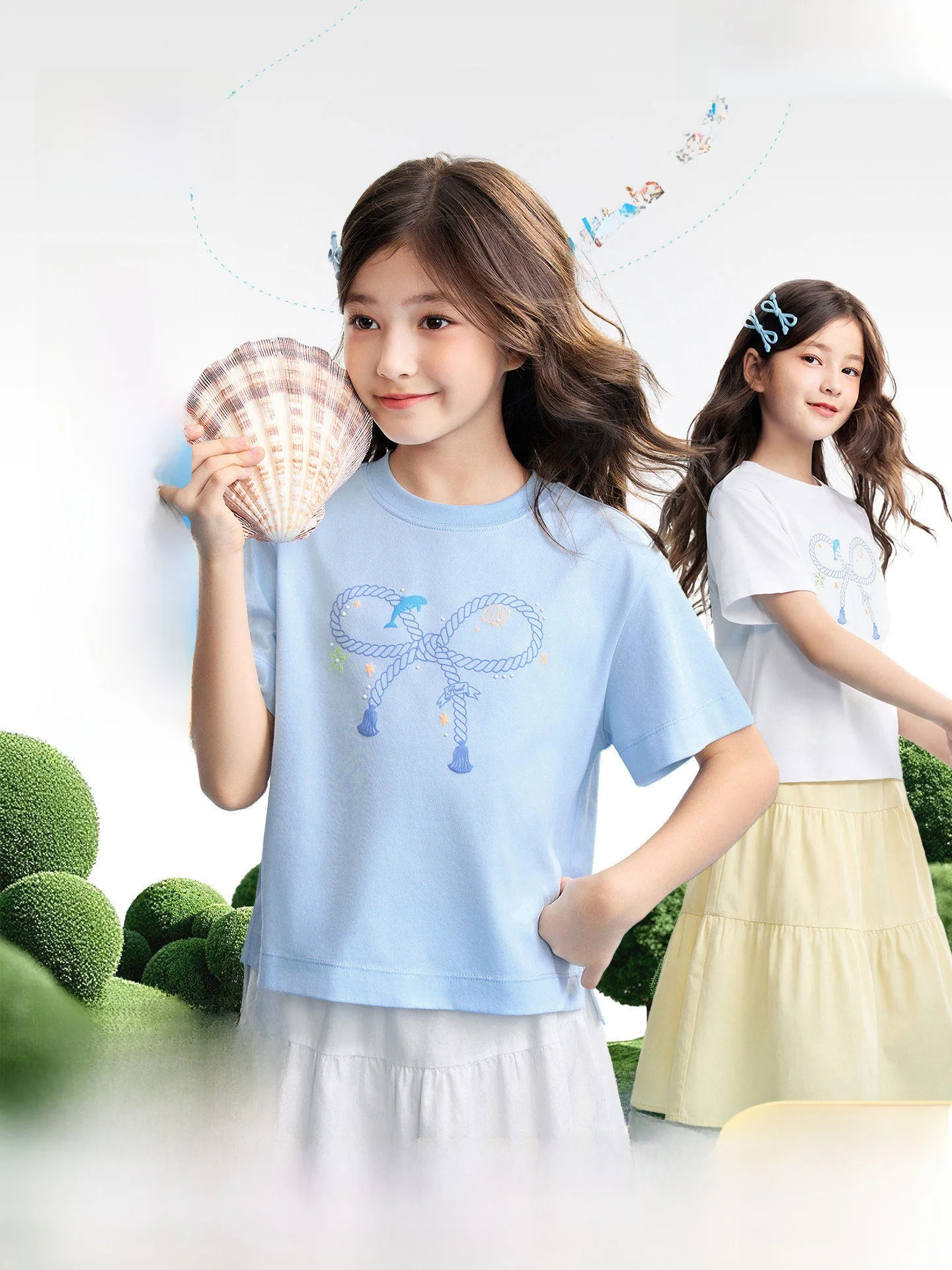 annil-kids'-cotton-t-shirt-round-neck-short-sleeve-sporty-casual-top-quick-dry-versatile-summer-new-arrival-for-girls