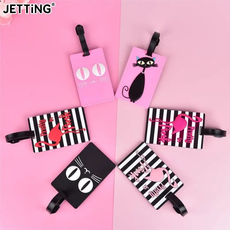 Animal Cartoon Flamingo Luggage Tag Travel Accessories PU Leather Suitcase ID Address Holder Baggage Boarding Tag Portable Label