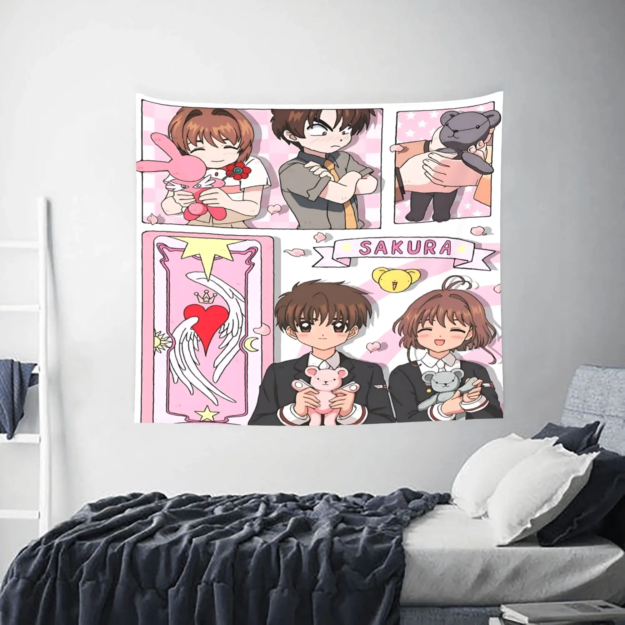 Customized Anime Cardcaptor Sakura Tapestry Room decoration  Home Decoration Tapestry Decor Accessories Cute Room Decor