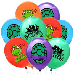 10Pcs Ninja Turtle Latex Balloon Set Kawaii Anime Figure Balloons Kids Happy Birthday Party Decoration Halloween Decor Gift