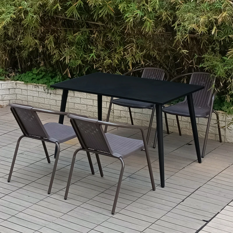 Modern Patio Balcony Plastic Chair Rattan Rope Garden Dining Chair Cheap Low Price Wholesale Stackable Outdoor Plastic Chairs