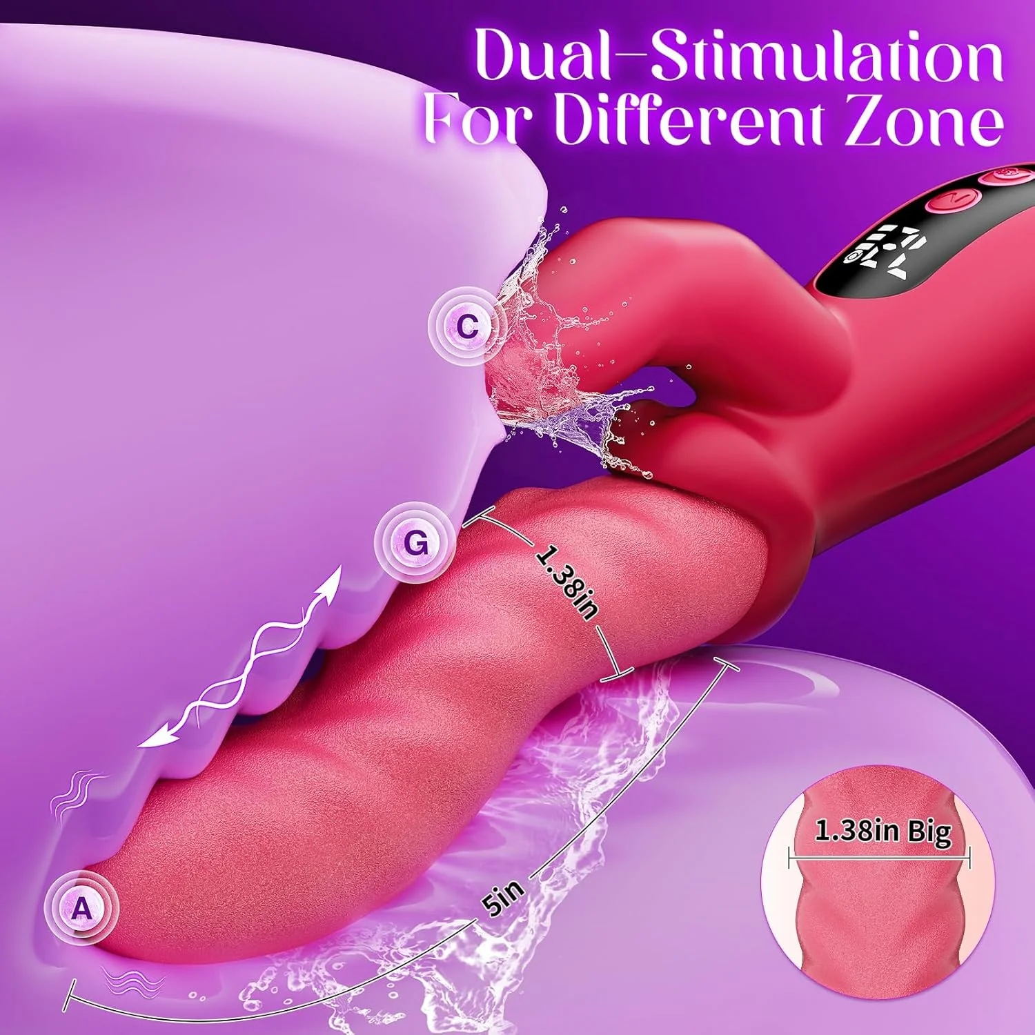 2 IN1 Wave Thrusting Dildo Vibrator for Women G Spot Rabbit Vibrators Clit Stimulator Female Masturbator With LED Adult Sex Toys - view 3