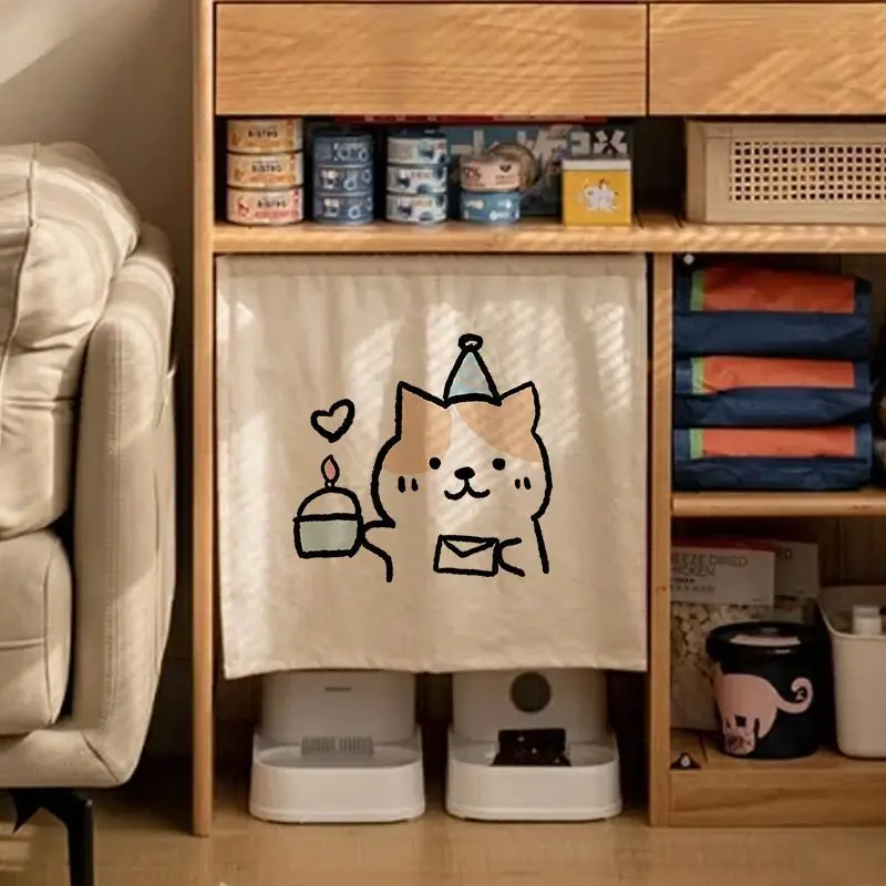 VIKAMA Cat Litter Box Enclosure Anti-Scratch Privacy Divider Curtain Odor Control Cat House Furniture Cover Heavy Duty