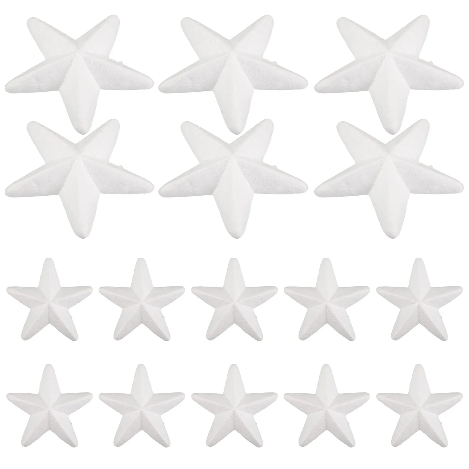 

20pcs Five Pointed Star Foam Craft Kit Small Unfinished White Foam Stars For Diy Crafts Holiday Decorations Christmas