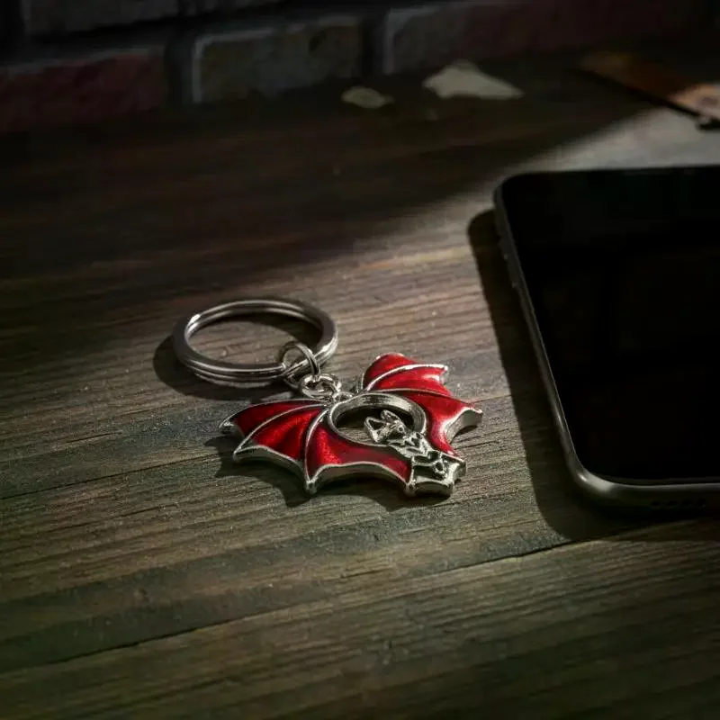 Grunge Gothic Bat Keychain Heart Buckle Design for Boots Bags Backpack Women Punk Style Accessories