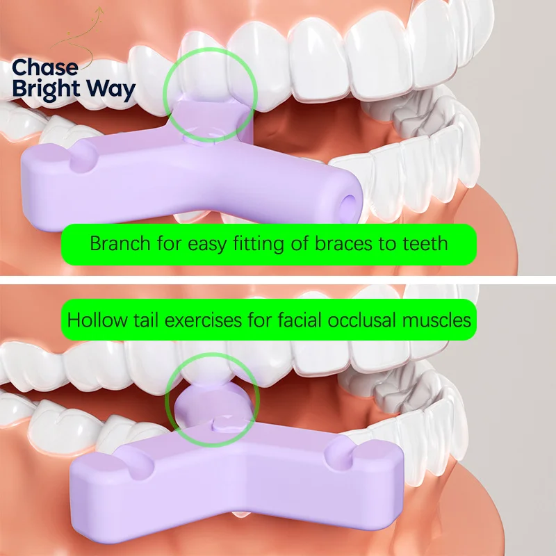 4PCS Dental Aligner Chewies Silicone Teeth Stick Bite  Bite Chewies Prevent Face Distortion Y Shaped