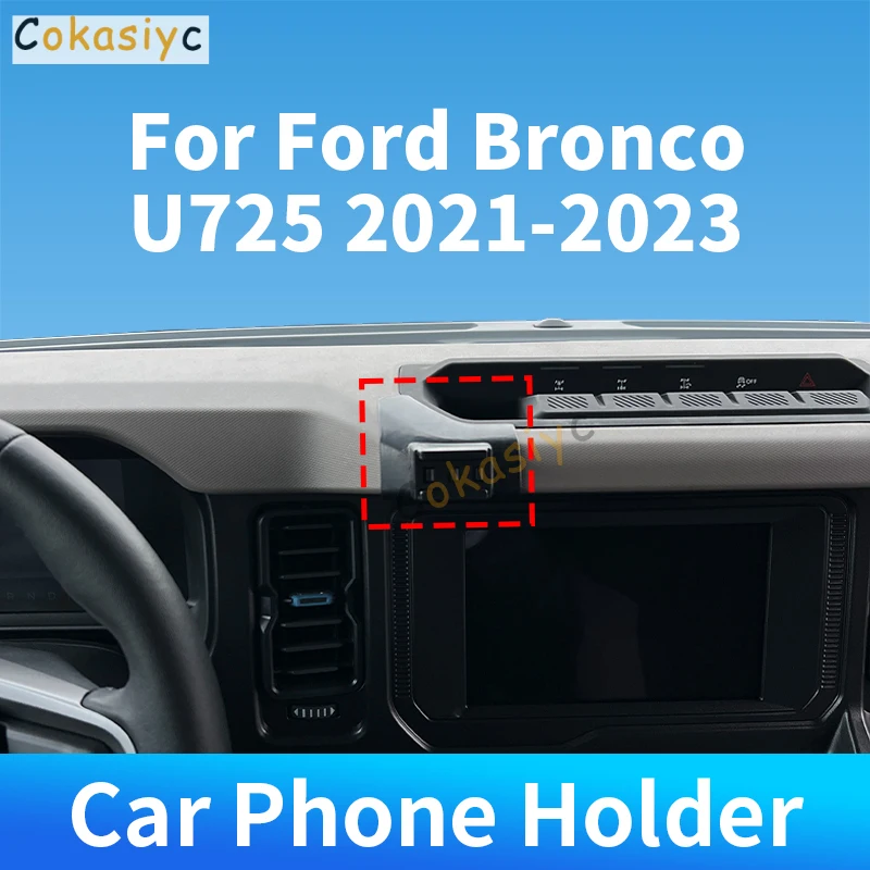 Für Ford Bronco U725 2021-2023 Auto-Handyhalterung Spezielle Fixierte Halterungsbasis Kabelloses Ladegerät für Auto-Innenausstattung