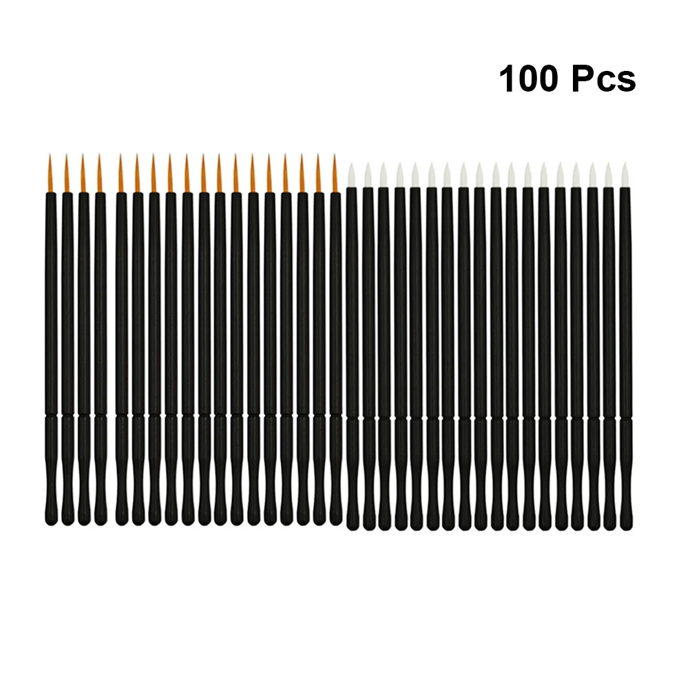 

100 Pcs Eyeliner Set Tool Makeup Tools White Pencil Wand Applicator Liquid Soft Head