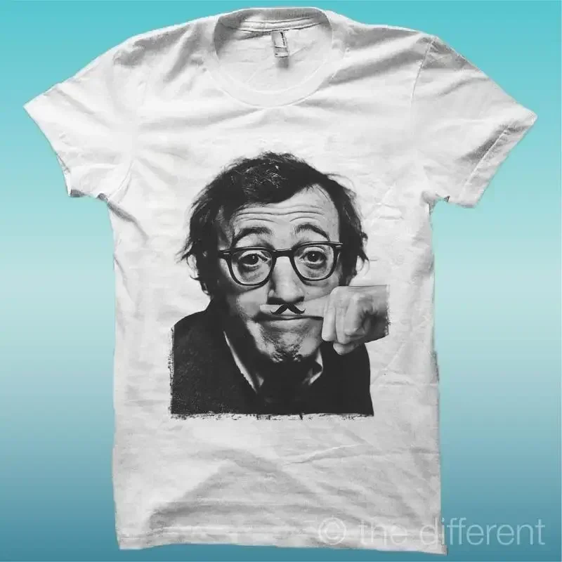 T Shirt Woody Allen Dito Baffo Mustache Id e Cadeau Road To Happiness