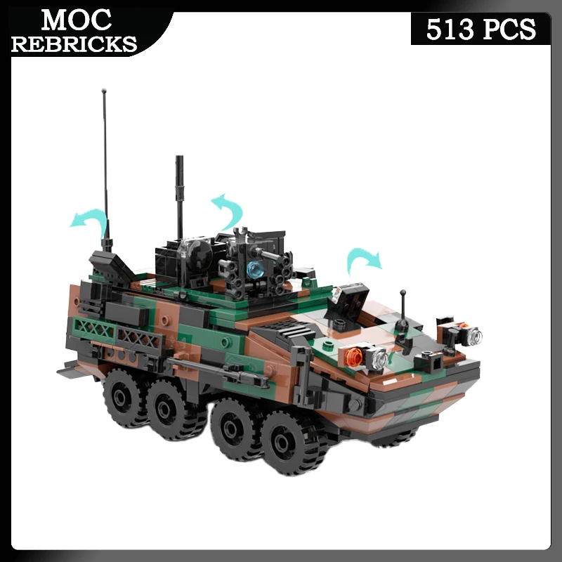 WW2 Military Series Weapons STRYLER M -1126 MOC Building Block Personnel Carrier Educational Model Brick Toy Children Xmas Gifts