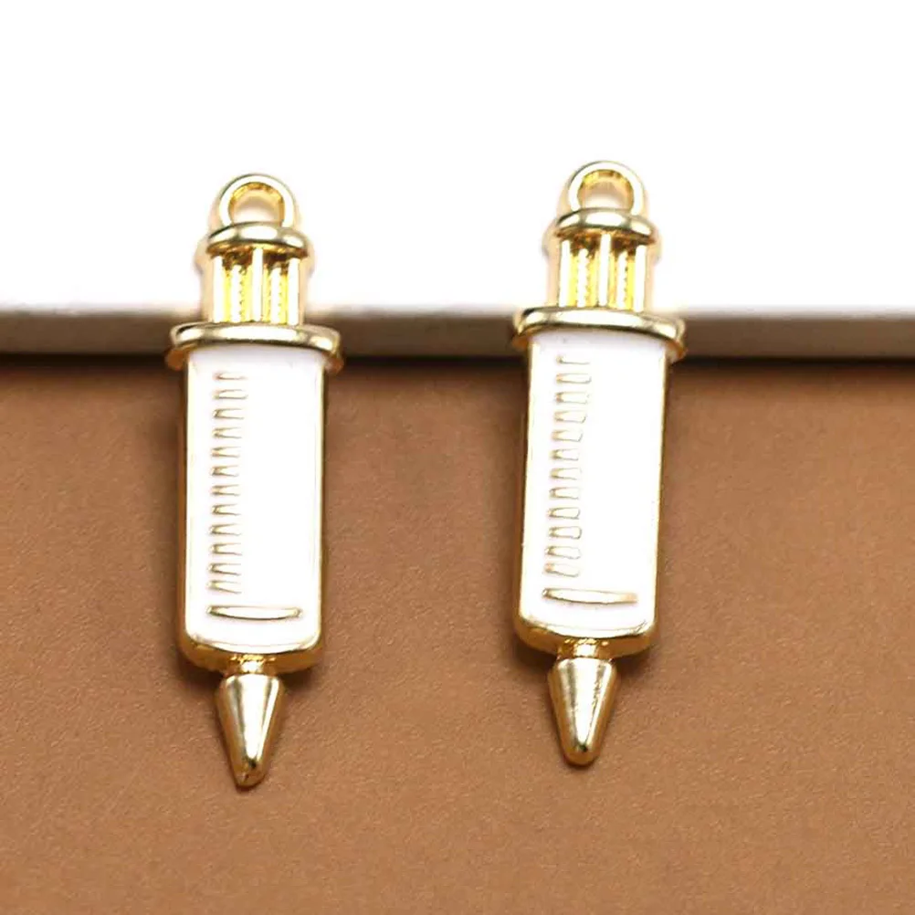 

10Pcs Syringe Pendant Charm Alloy Creative Key Chain Decoration DIY Necklace Jewelry Making Accessories Alloy Pendant Charm
