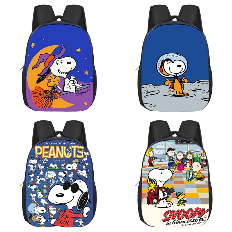 New Snoopy Children School Bag Anime Printed Backpack Large Capacity Student Travel Bag Gift for The Start of The School Season