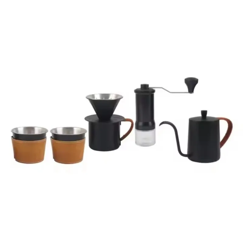 Outdoor Travel Camping Modern Stainless Steel Eco-Friendly Customized Size Manual Pour Coffee Maker Kit Set Dripper Coffee Bag