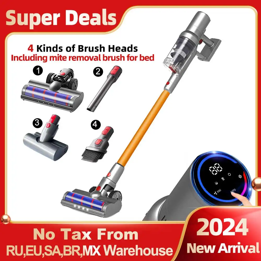 Cordless Handheld Vacuum Cleaner,27000PA,Touch Screen,Smart Dust Sensor,Auto Speed Control for Home Bed Carpet Clean