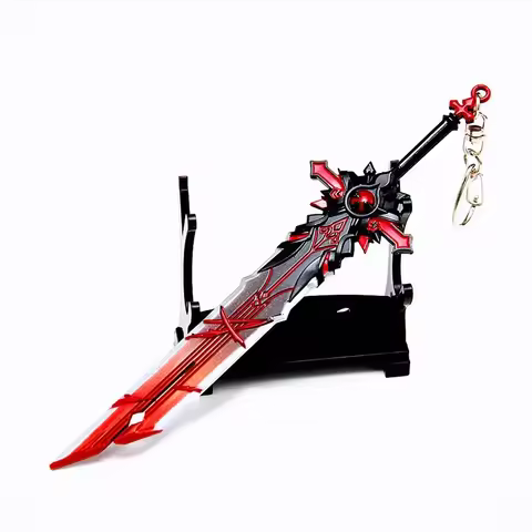 Game Peripheral Genshin Impact Weapon Replica Miniature Metal Model Anime Merch Accessories Keyring Polearm Sword Claymore Spear